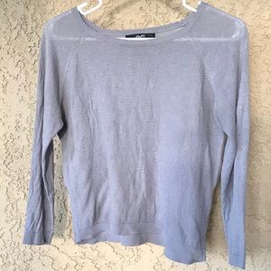 Cute Sheer Cropped Sweater - Light Blue